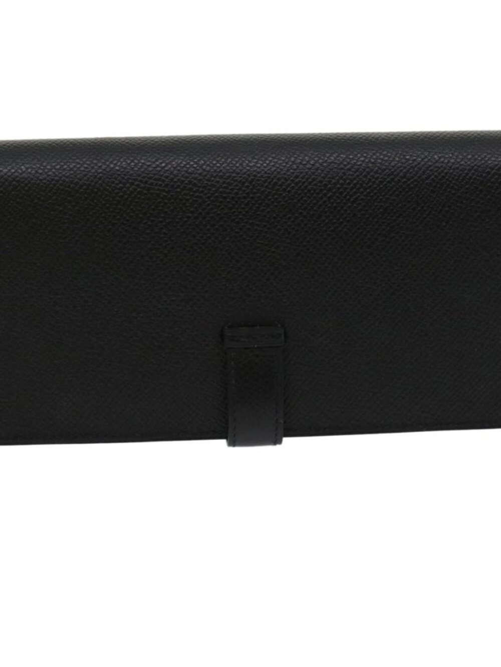 HERMES Bean souffl Long Wallet SilverMetal Black Auth 30947SM - Picture 2 of 16